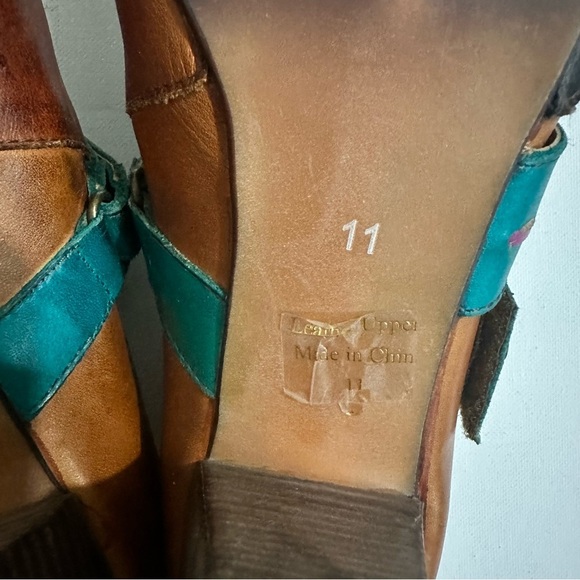 Elite by Corkys Multicolour Classic Leather Sawtooth Slip On Heels Booties Sz 11 - Picture 13 of 13